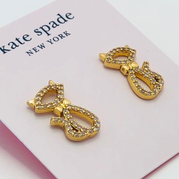 NEW Kate Spade Jazz Things Up Pave Cat Earrings - Picture 4 of 5